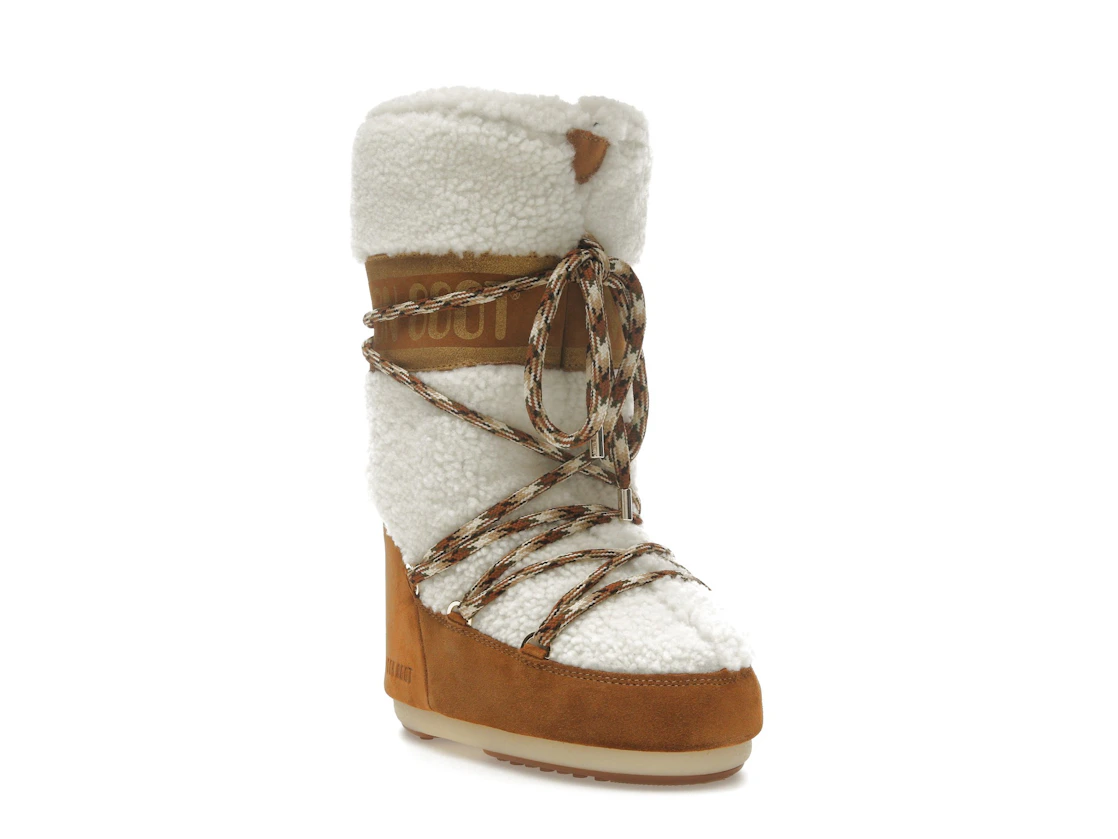 Vue 6 de Moon Boot Icon Shearling Boot Whisky Off White