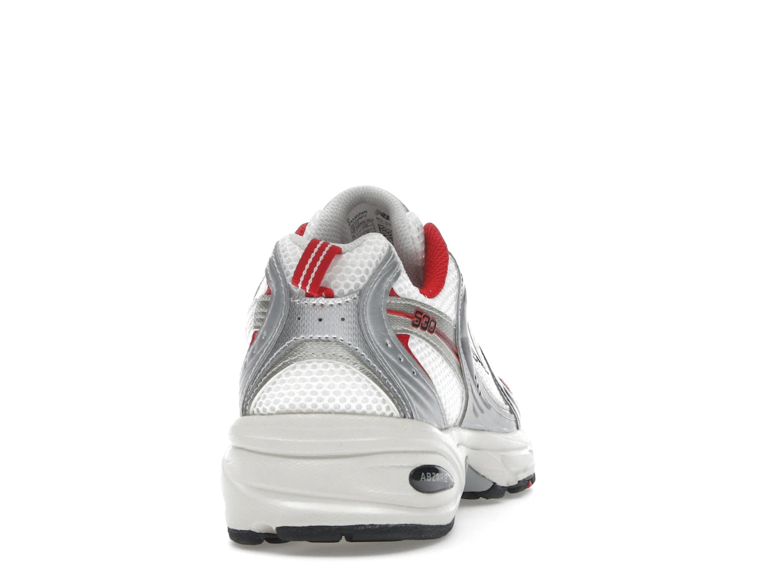 Vue 29 de New Balance 530 White Grey Red