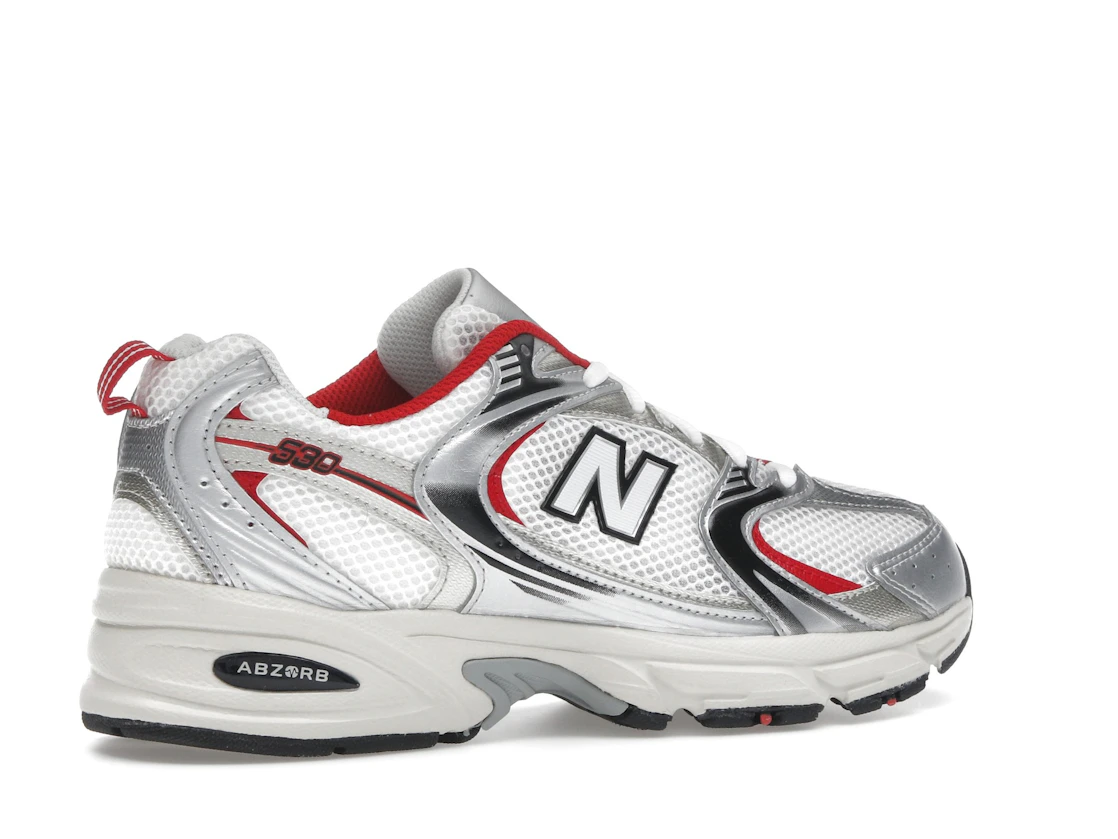 Vue 34 de New Balance 530 White Grey Red