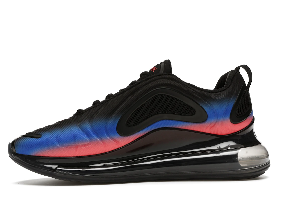 Vue 18 de Nike Air Max 720 Black Flash Crimson Racer Blue