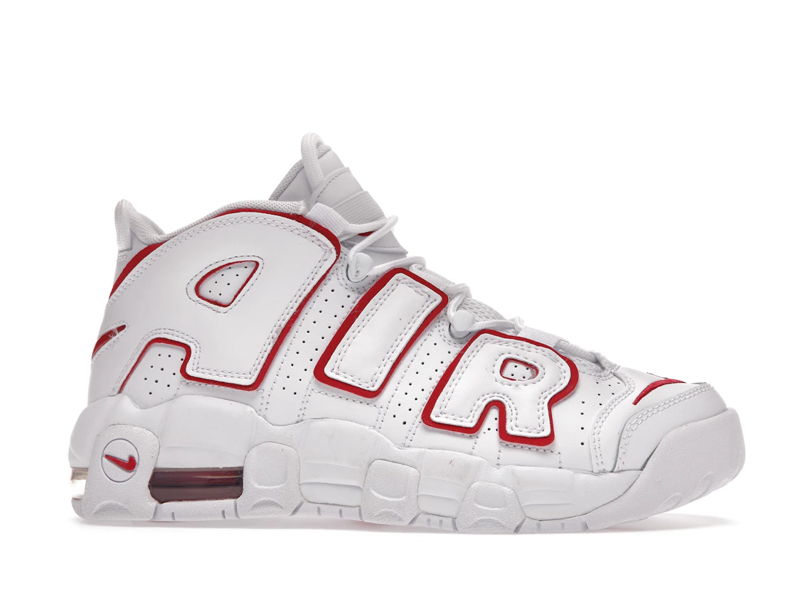 Vue 2 de Nike Air More Uptempo White Varsity Red Outline (GS)