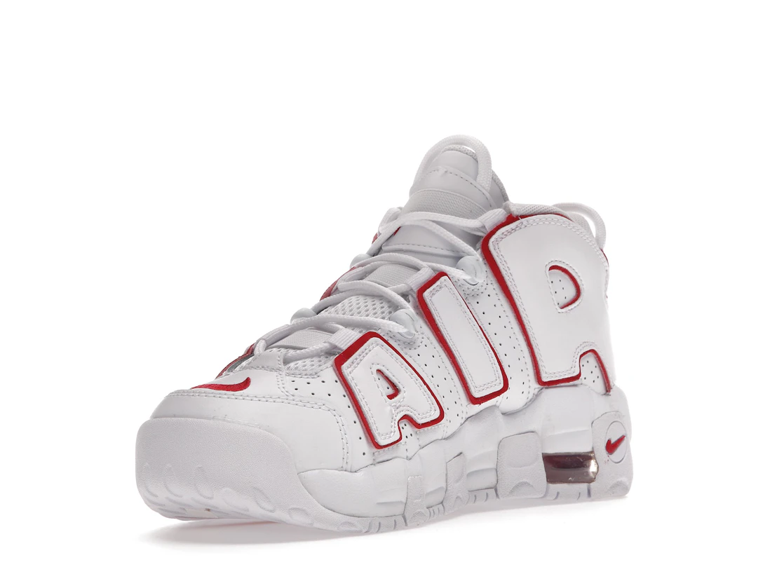 Vue 14 de Nike Air More Uptempo White Varsity Red Outline (GS)