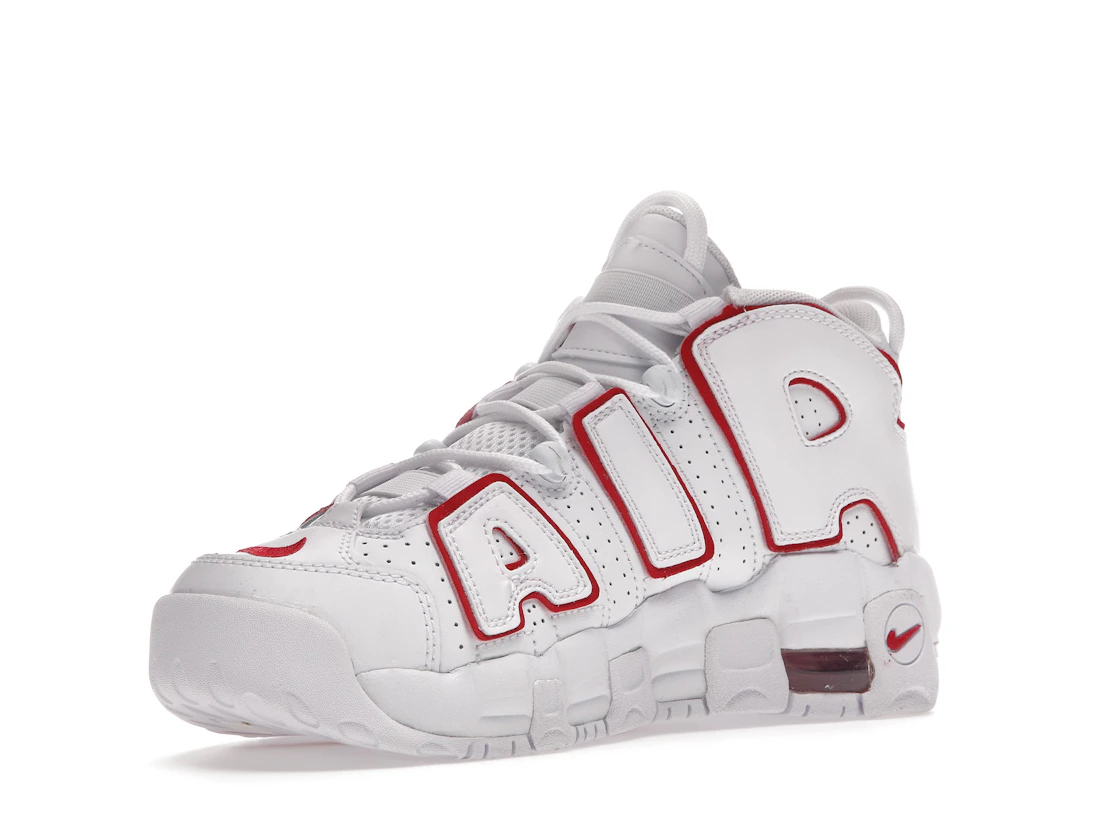 Vue 15 de Nike Air More Uptempo White Varsity Red Outline (GS)