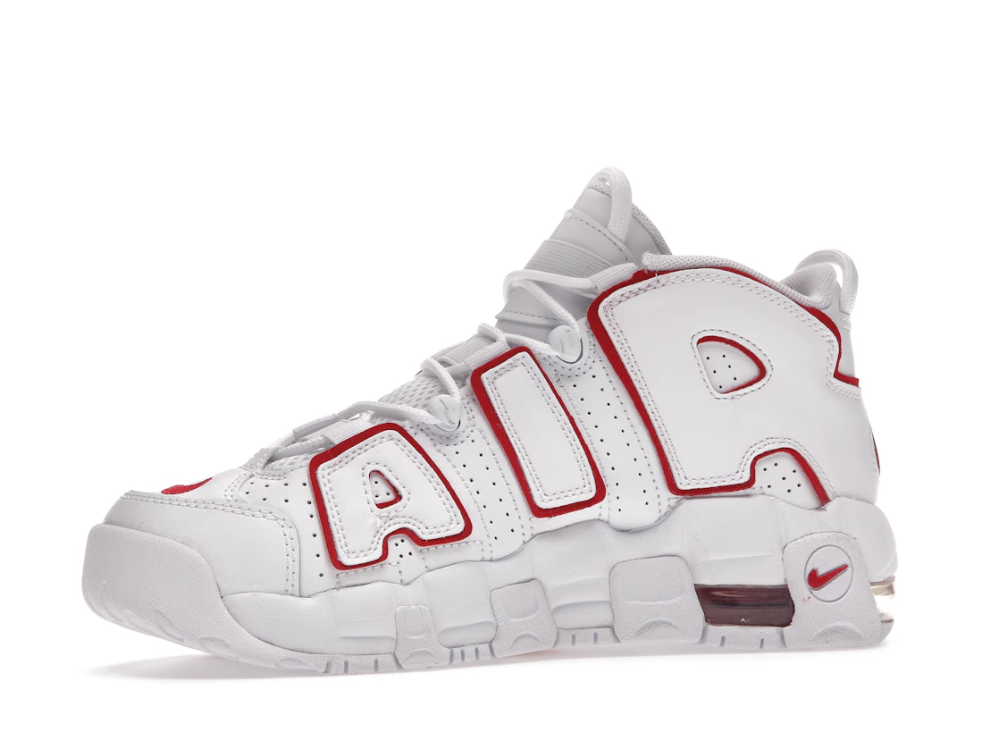 Vue 17 de Nike Air More Uptempo White Varsity Red Outline (GS)
