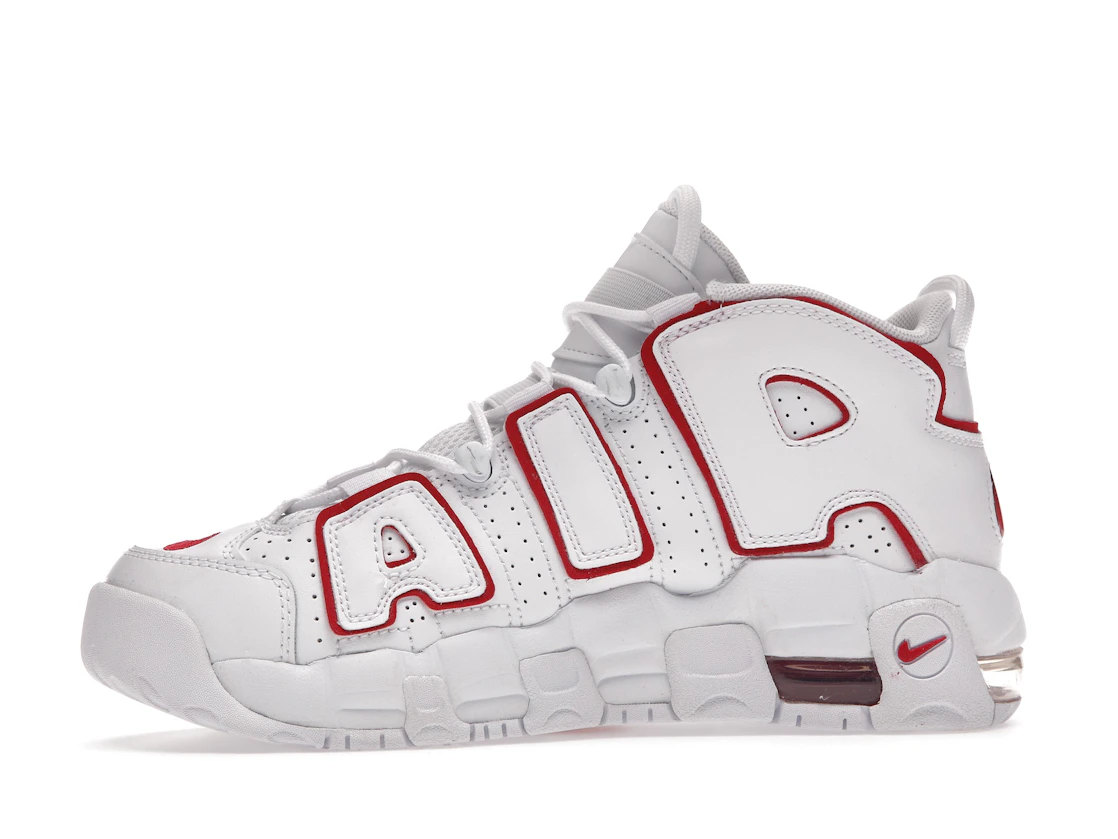 Vue 18 de Nike Air More Uptempo White Varsity Red Outline (GS)