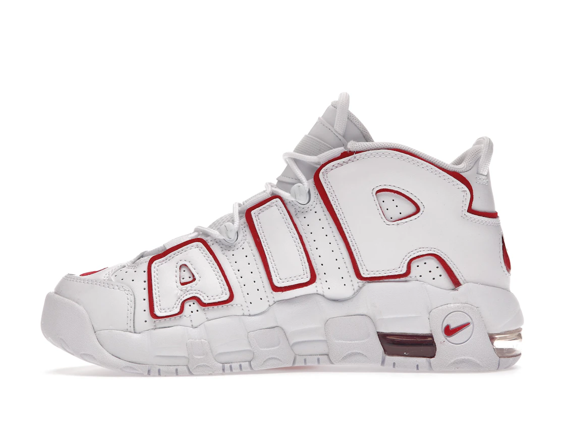 Vue 19 de Nike Air More Uptempo White Varsity Red Outline (GS)