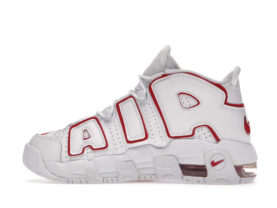 Vue 20 de Nike Air More Uptempo White Varsity Red Outline (GS)