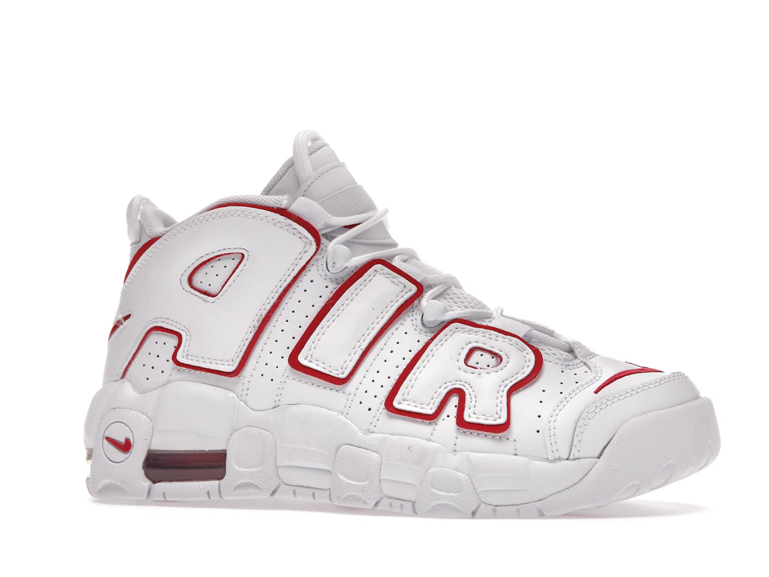 Vue 3 de Nike Air More Uptempo White Varsity Red Outline (GS)
