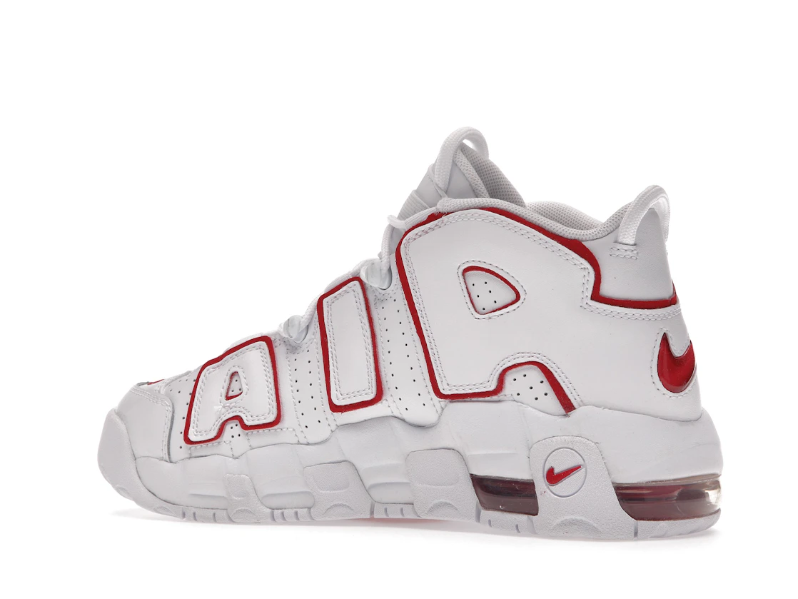 Vue 22 de Nike Air More Uptempo White Varsity Red Outline (GS)
