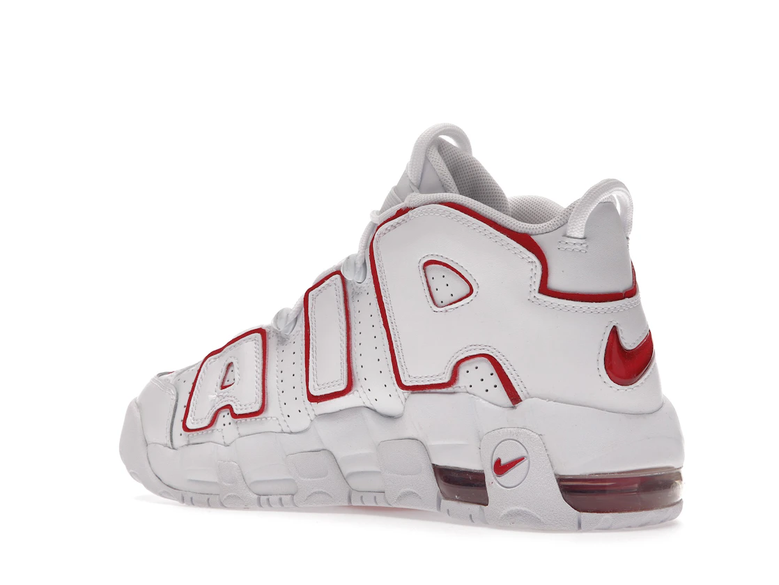 Vue 23 de Nike Air More Uptempo White Varsity Red Outline (GS)