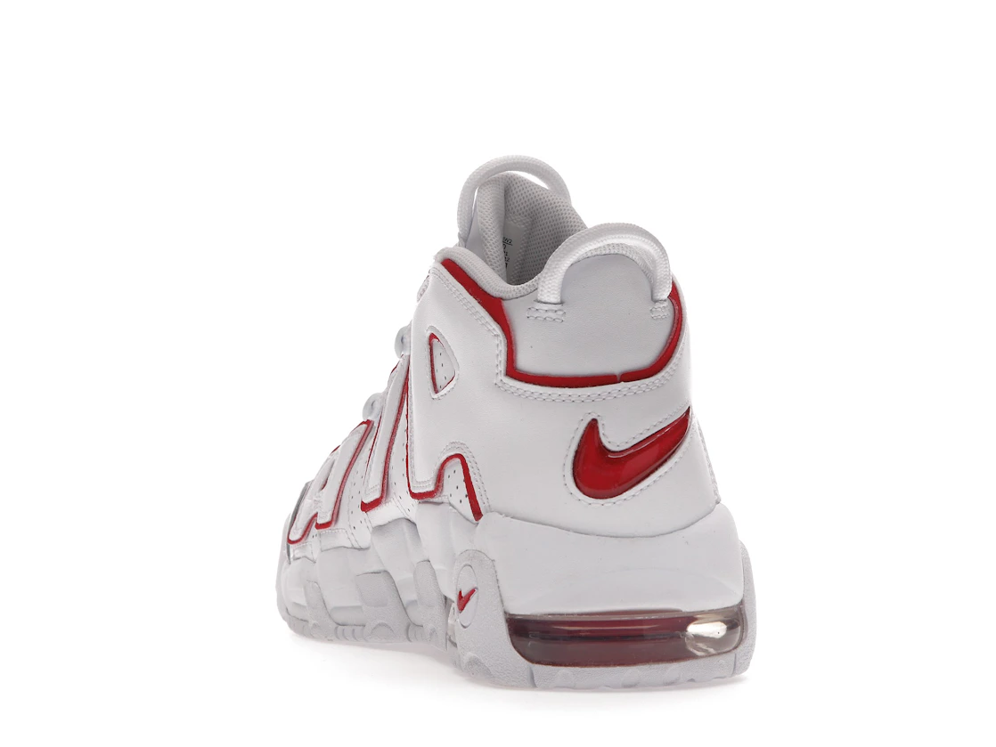 Vue 26 de Nike Air More Uptempo White Varsity Red Outline (GS)