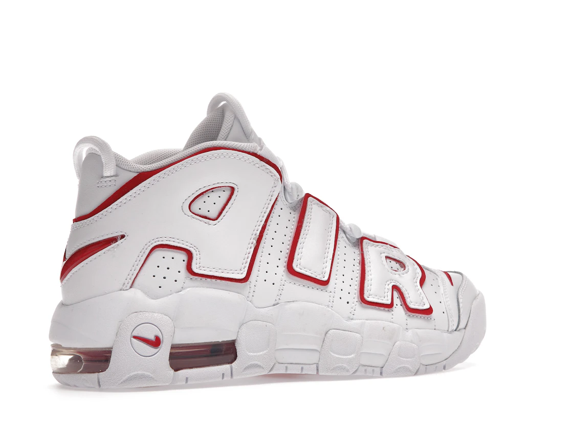 Vue 34 de Nike Air More Uptempo White Varsity Red Outline (GS)
