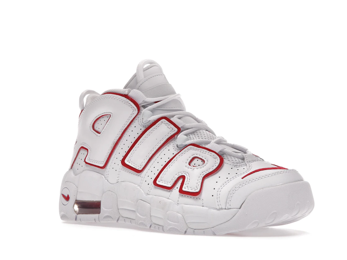 Vue 5 de Nike Air More Uptempo White Varsity Red Outline (GS)