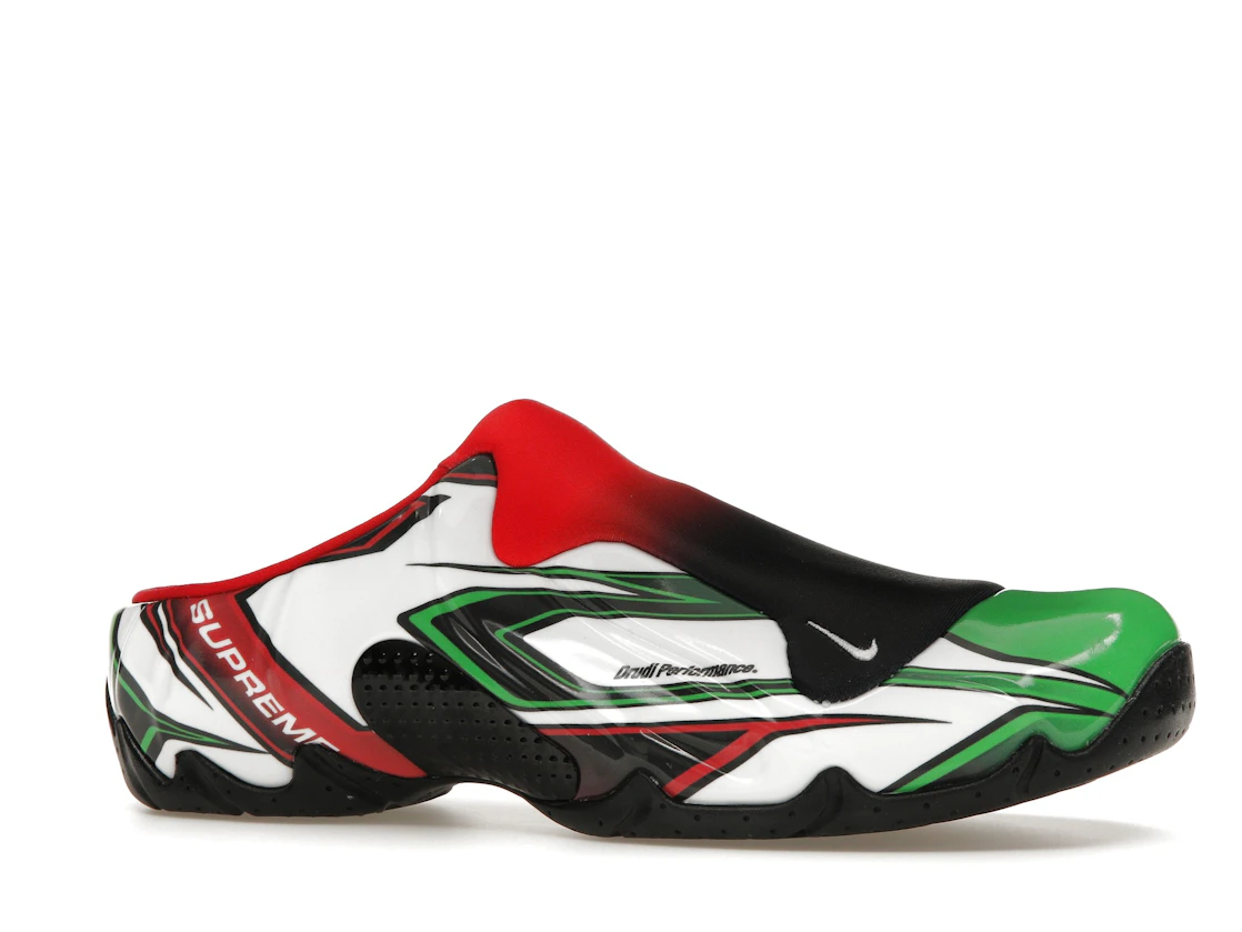 Vue 3 de Nike Clogposite Supreme White Gym Red Green