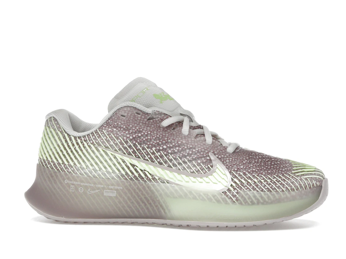 Vue 2 de Nike Court Air Zoom Vapor 11 Premium HC Phantom Platinum Violet Barely Volt 