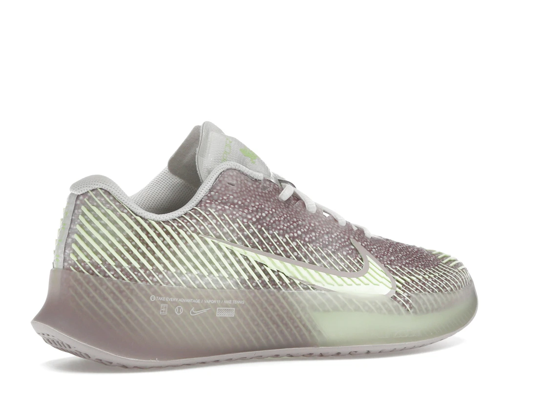 Vue 34 de Nike Court Air Zoom Vapor 11 Premium HC Phantom Platinum Violet Barely Volt 