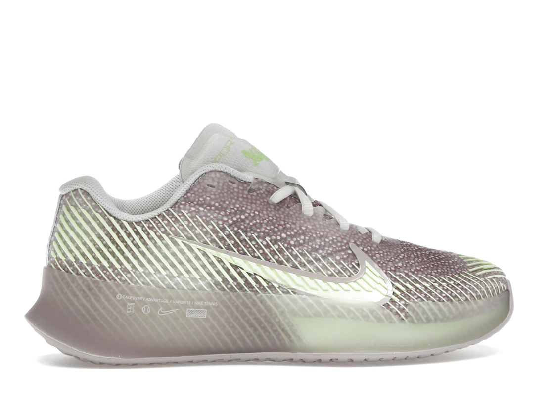Vue 36 de Nike Court Air Zoom Vapor 11 Premium HC Phantom Platinum Violet Barely Volt 