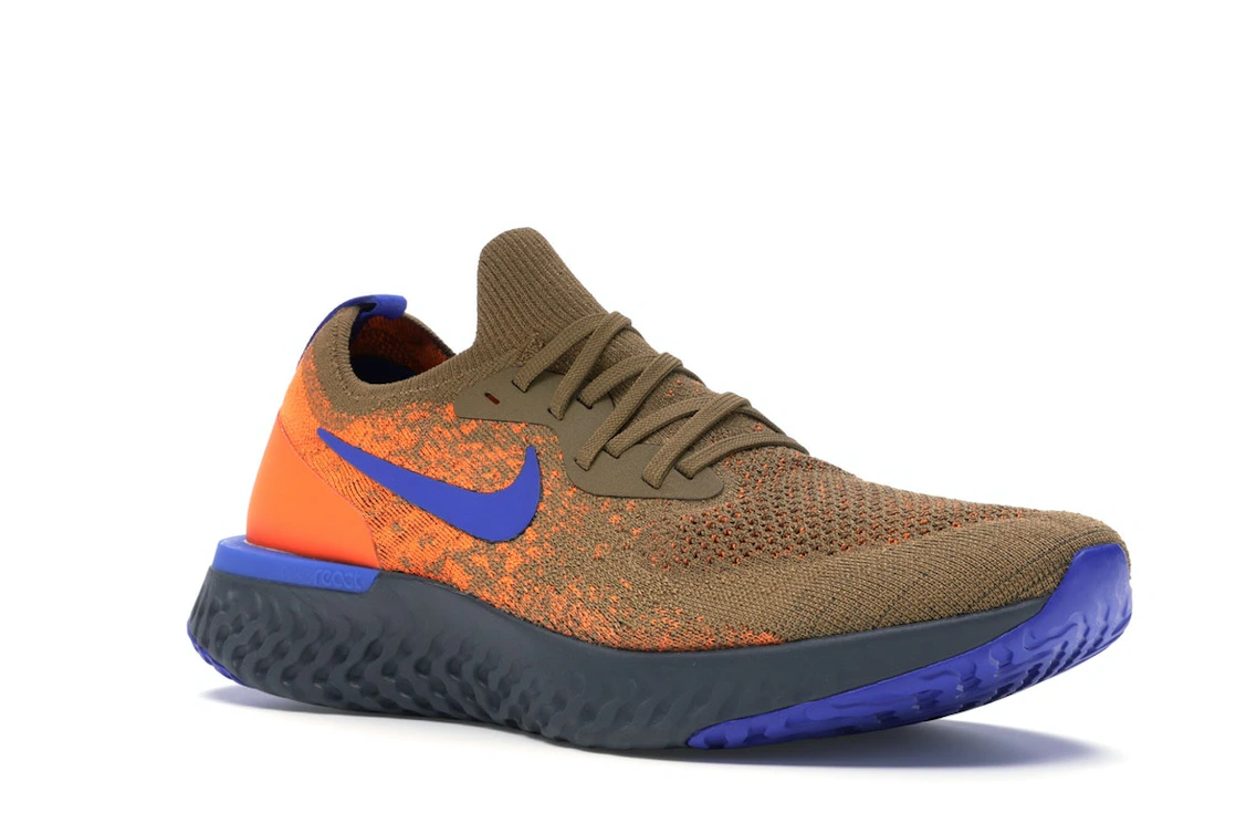 Vue 5 de Nike Epic React Flyknit Golden Beige Racer Blue