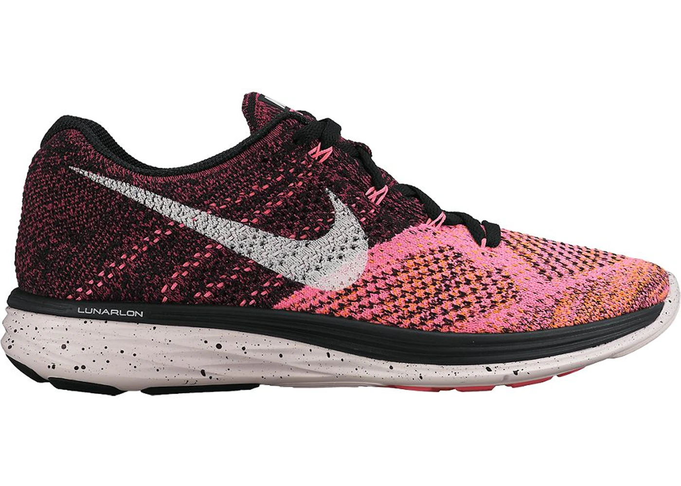 Nike Flyknit Lunar 3 Black Pink Orange 
