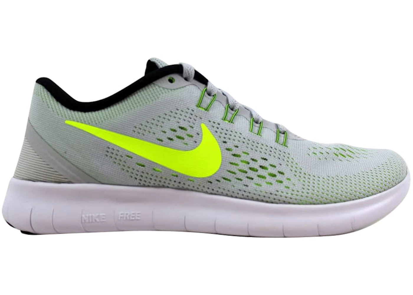 Nike Free RN Pure Platinum/Volt-Black-Wolf Grey 