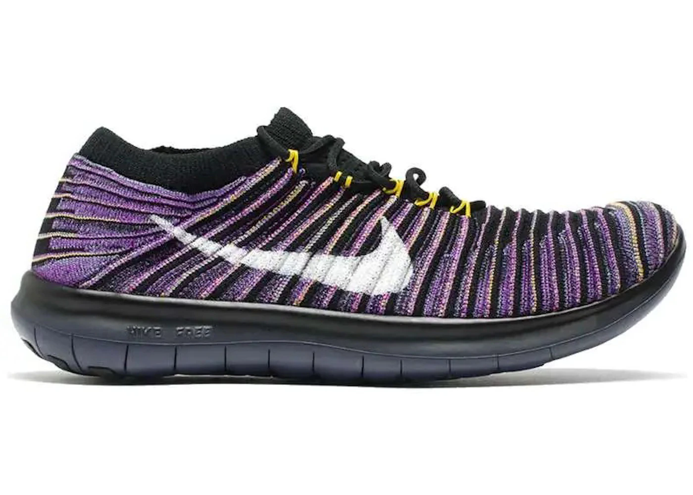 Nike Free Run Motion Flyknit Black Vivid Purple 