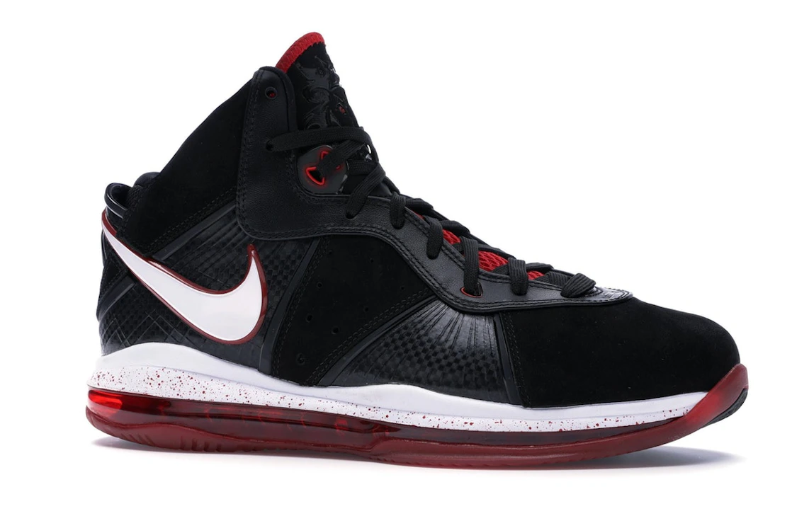 Vue 3 de Nike LeBron 8 Black/White/Red