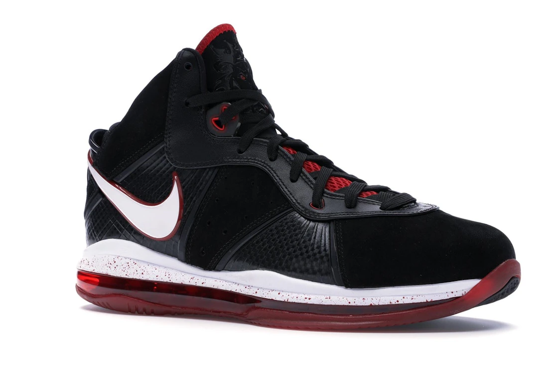 Vue 4 de Nike LeBron 8 Black/White/Red