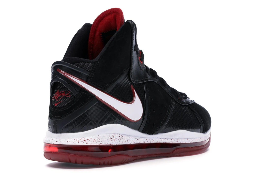Vue 32 de Nike LeBron 8 Black/White/Red