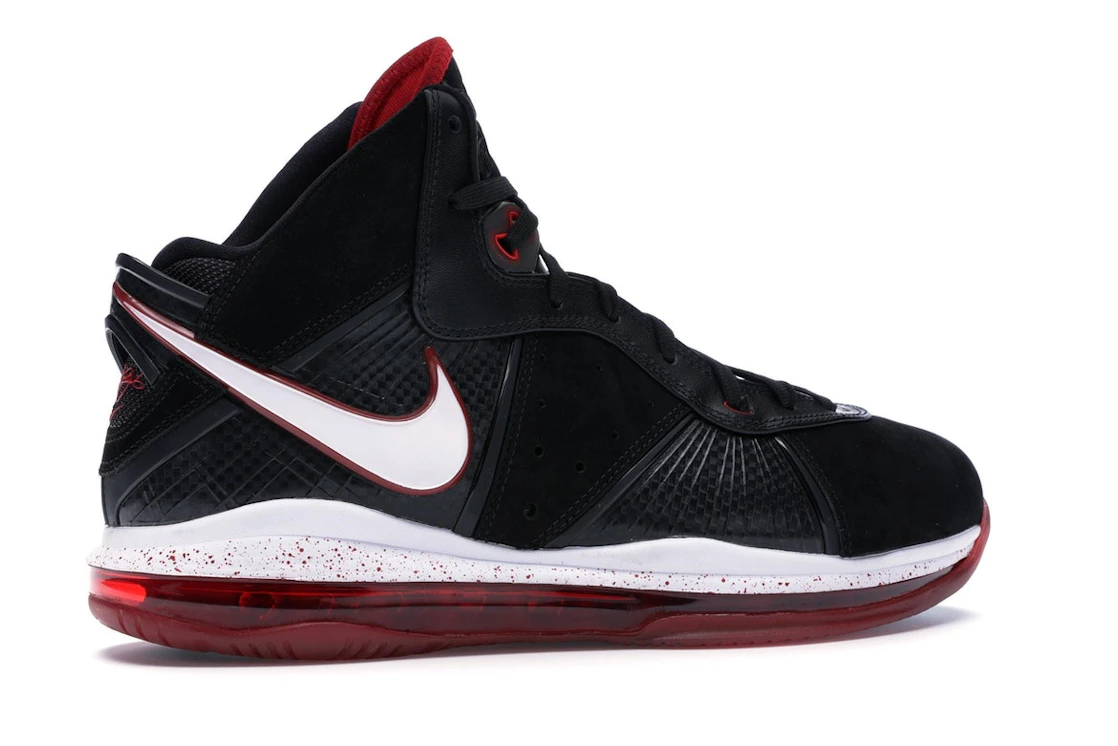 Vue 35 de Nike LeBron 8 Black/White/Red