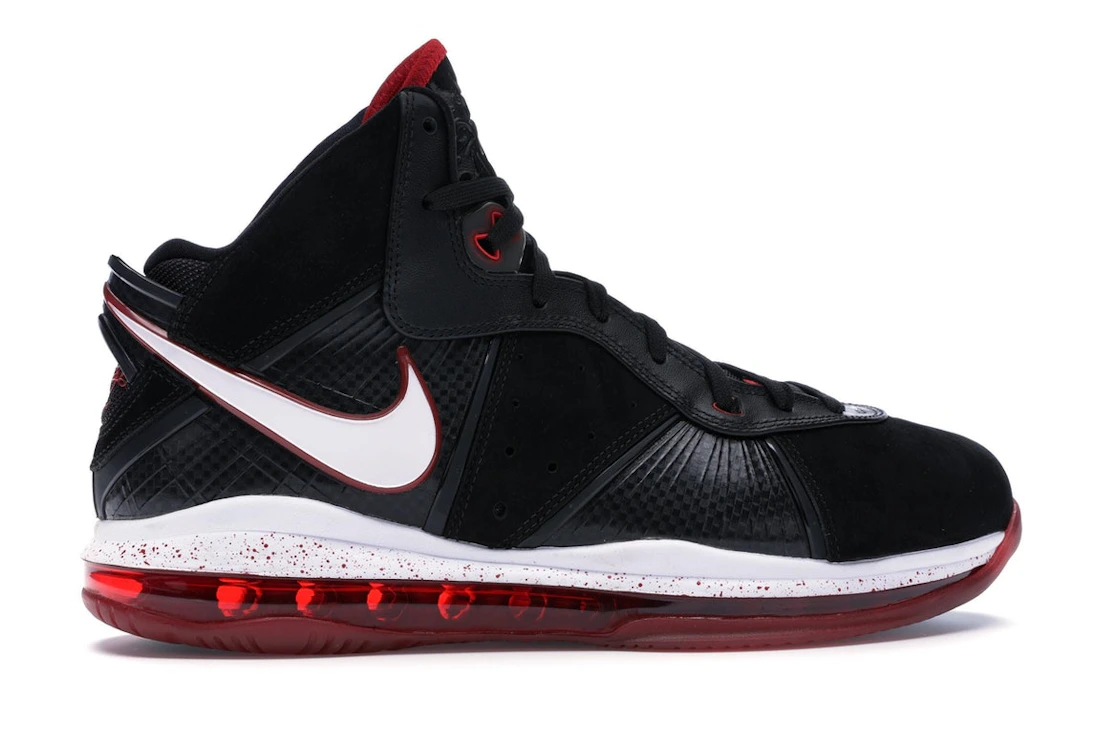 Vue 36 de Nike LeBron 8 Black/White/Red