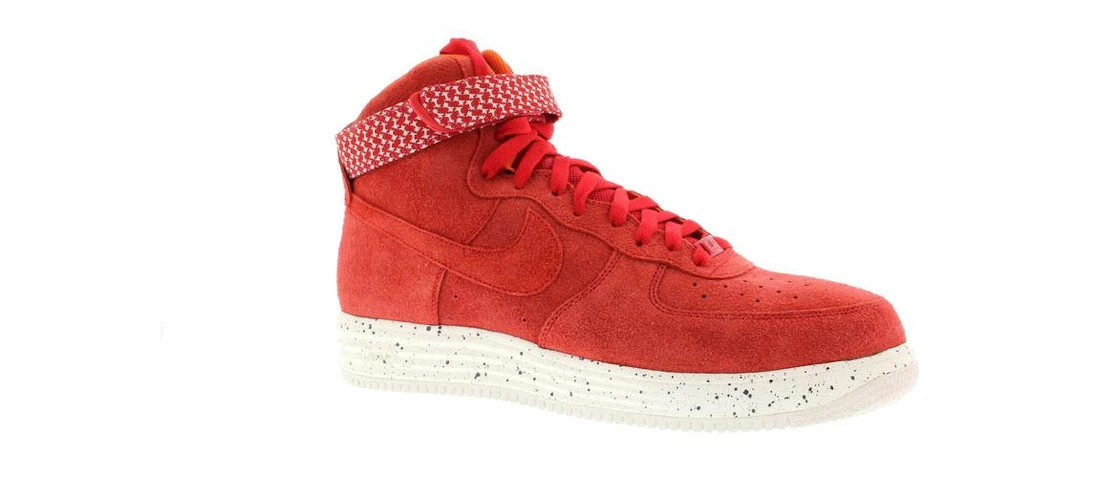 Vue 3 de Nike Lunar Force 1 High Undefeated Red