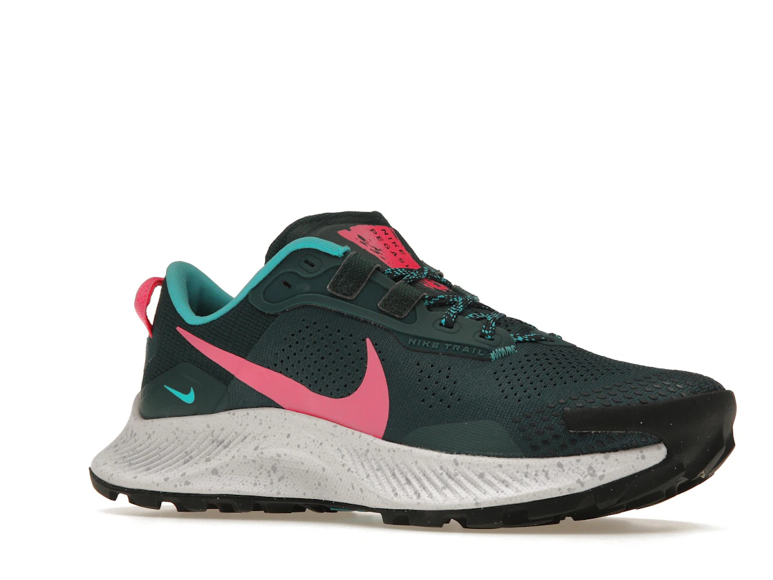 Vue 4 de Nike Pegasus Trail 3 Dark Teal Green Pink Glow 