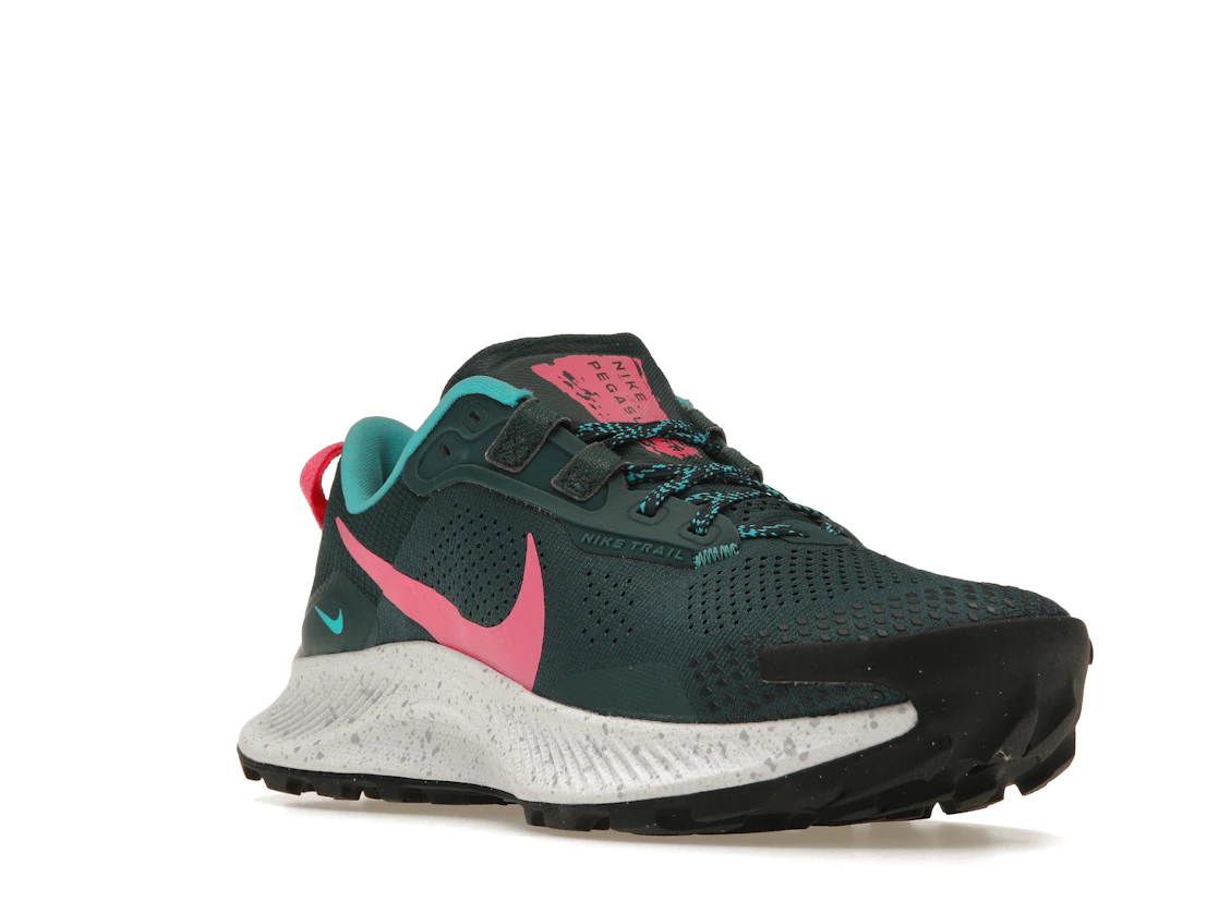 Vue 6 de Nike Pegasus Trail 3 Dark Teal Green Pink Glow 