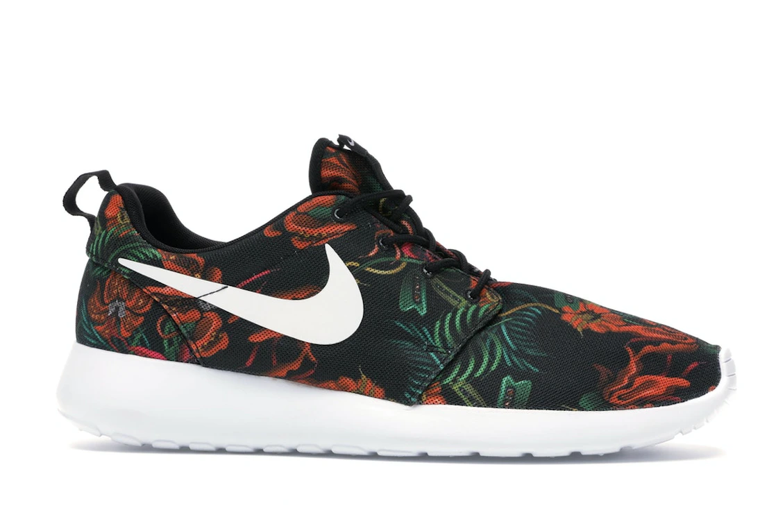 Vue 2 de Nike Roshe Run Floral Print Total Orange