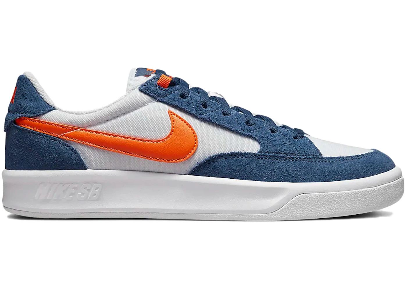Nike SB Adversary Premium White Navy Safety Orange