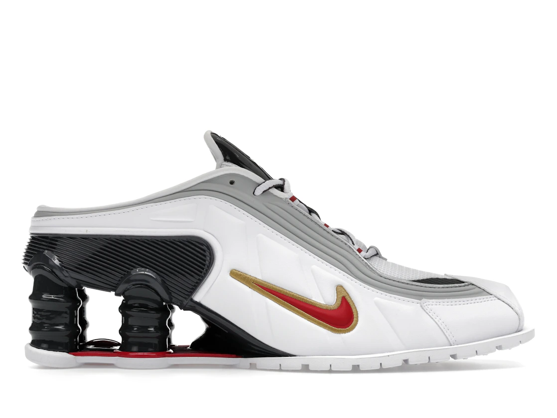 Vue 1 de Nike Shox MR4 Mule Martine Rose Metallic Platinum Varsity Red 
