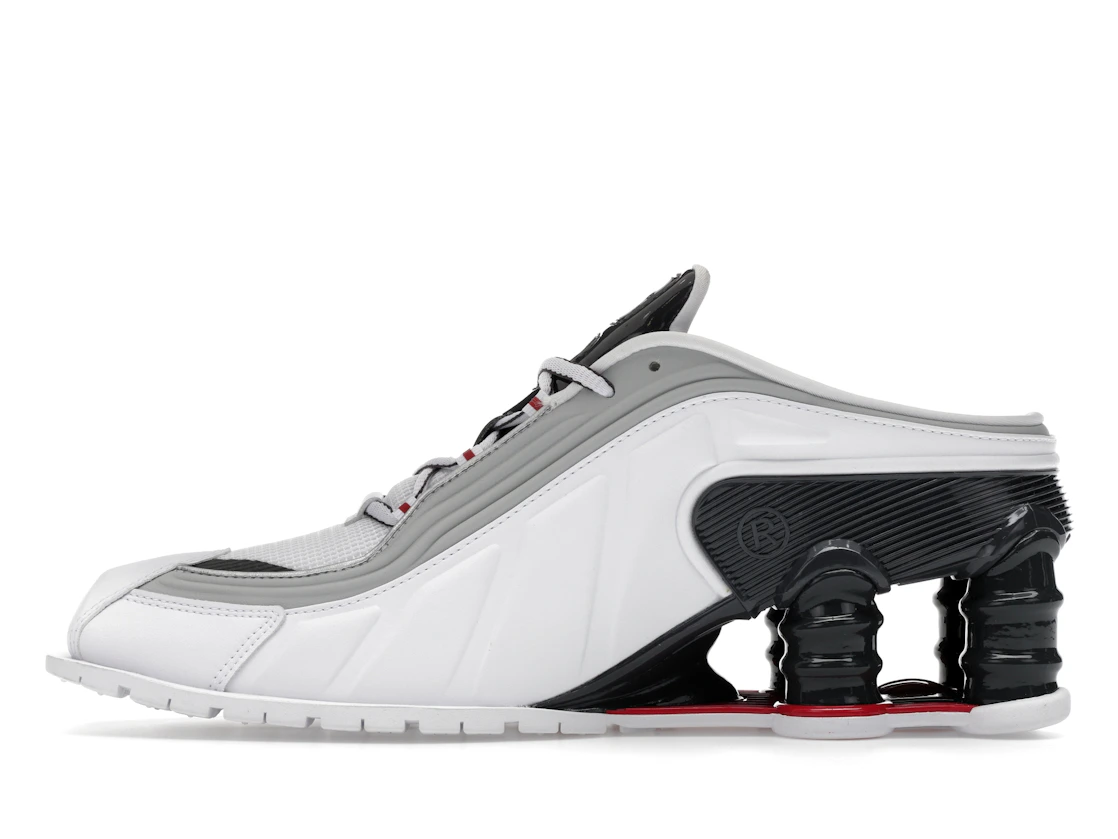 Vue 19 de Nike Shox MR4 Mule Martine Rose Metallic Platinum Varsity Red 