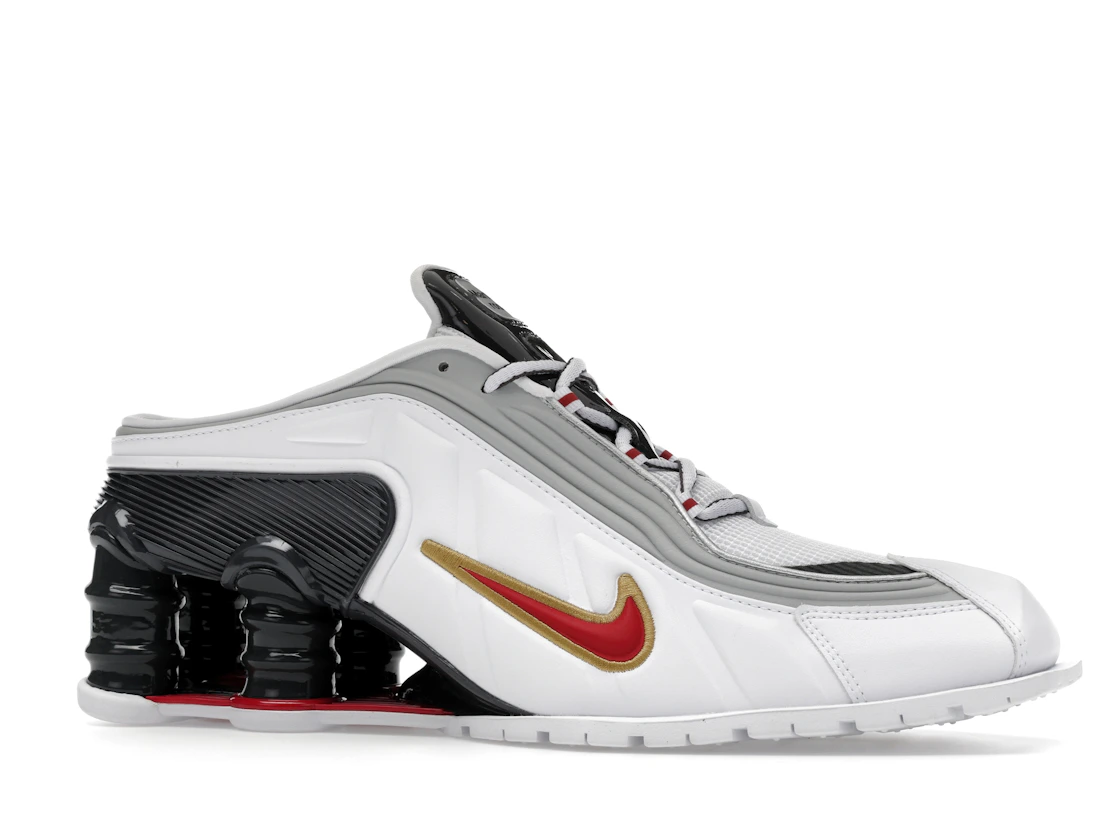 Vue 3 de Nike Shox MR4 Mule Martine Rose Metallic Platinum Varsity Red 