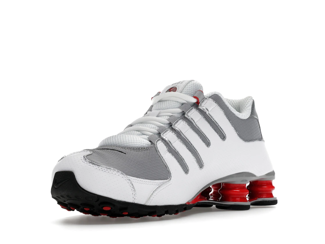 Vue 14 de Nike Shox NZ White Red Metallic Silver