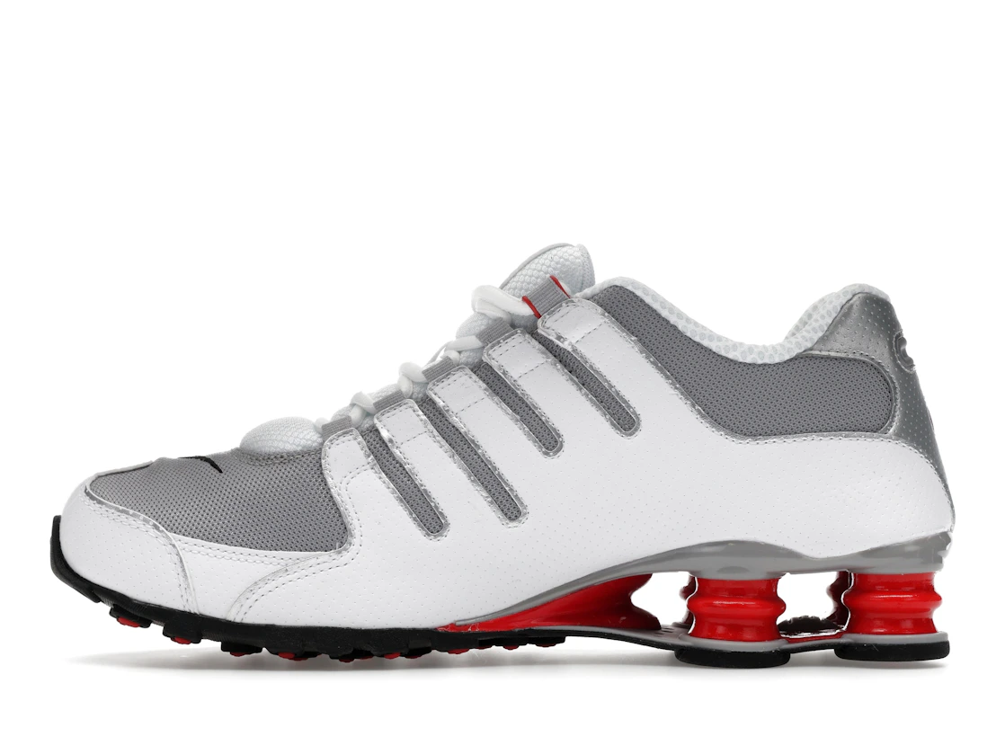 Vue 19 de Nike Shox NZ White Red Metallic Silver
