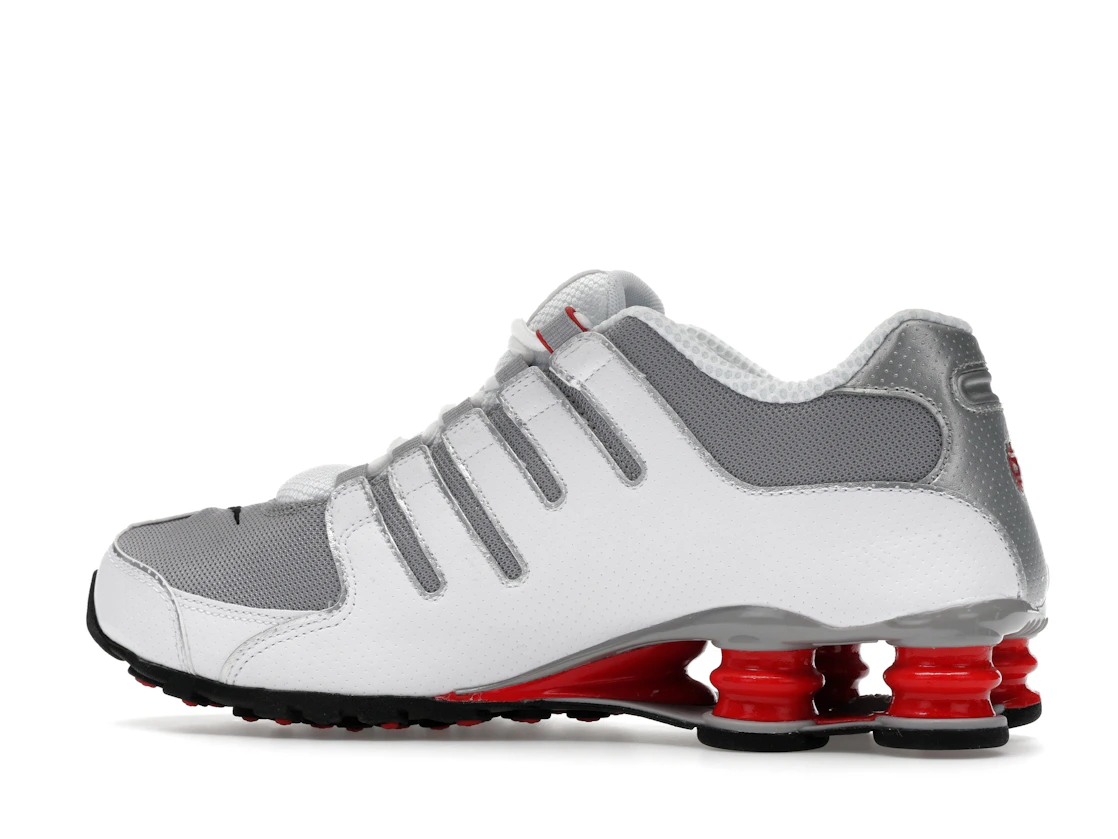 Vue 21 de Nike Shox NZ White Red Metallic Silver