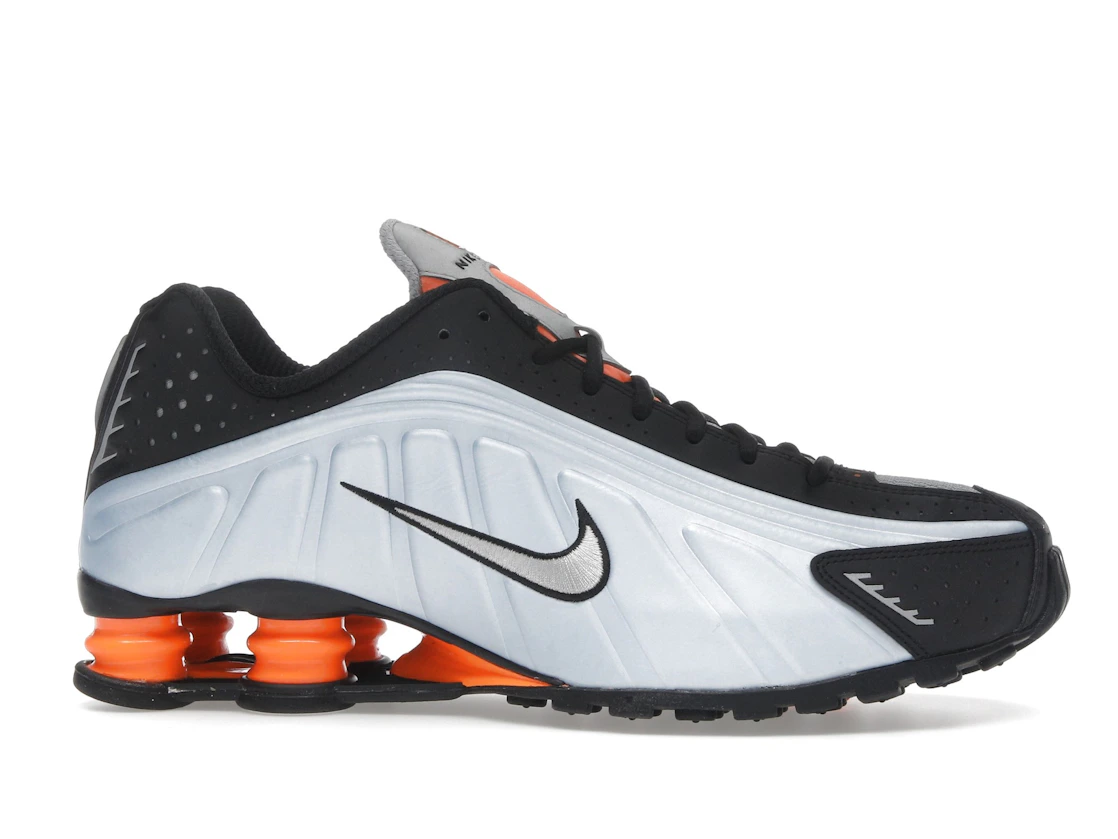Vue 2 de Nike Shox R4 Blue Tint Total Orange Black Metallic Silver 