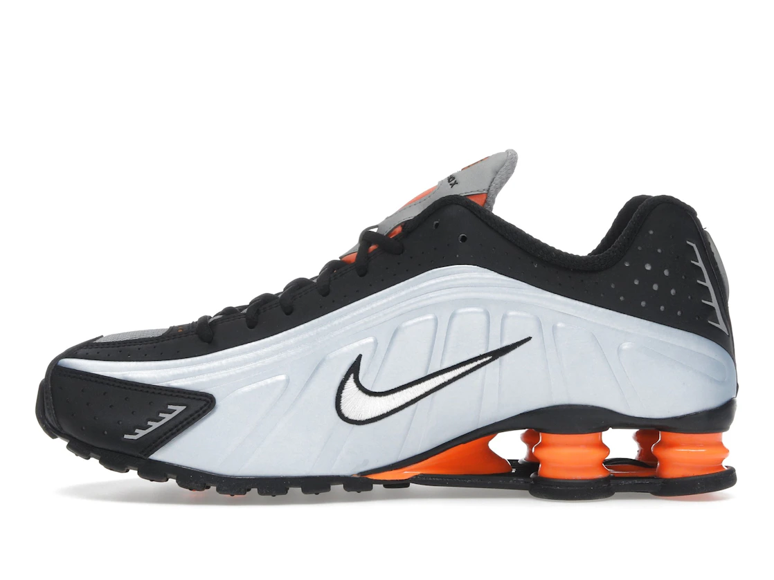 Vue 19 de Nike Shox R4 Blue Tint Total Orange Black Metallic Silver 