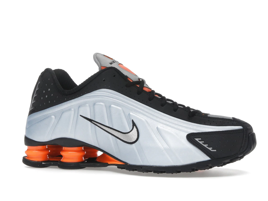 Vue 3 de Nike Shox R4 Blue Tint Total Orange Black Metallic Silver 