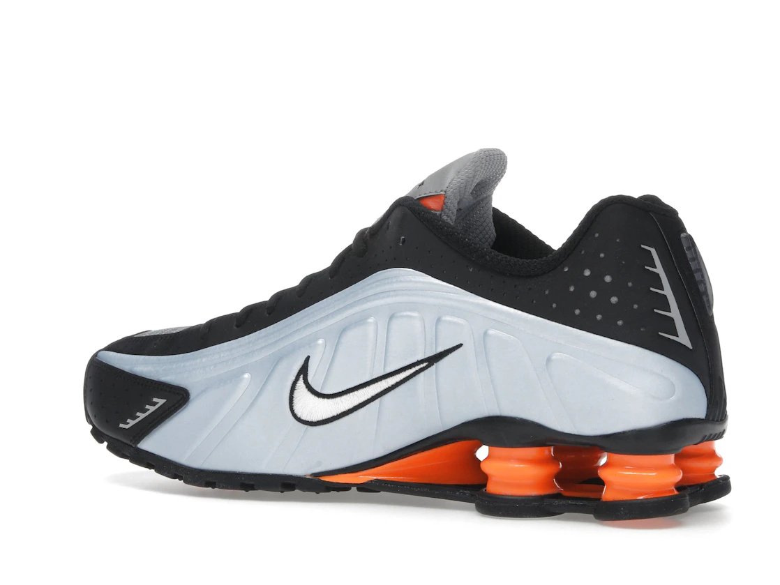Vue 22 de Nike Shox R4 Blue Tint Total Orange Black Metallic Silver 