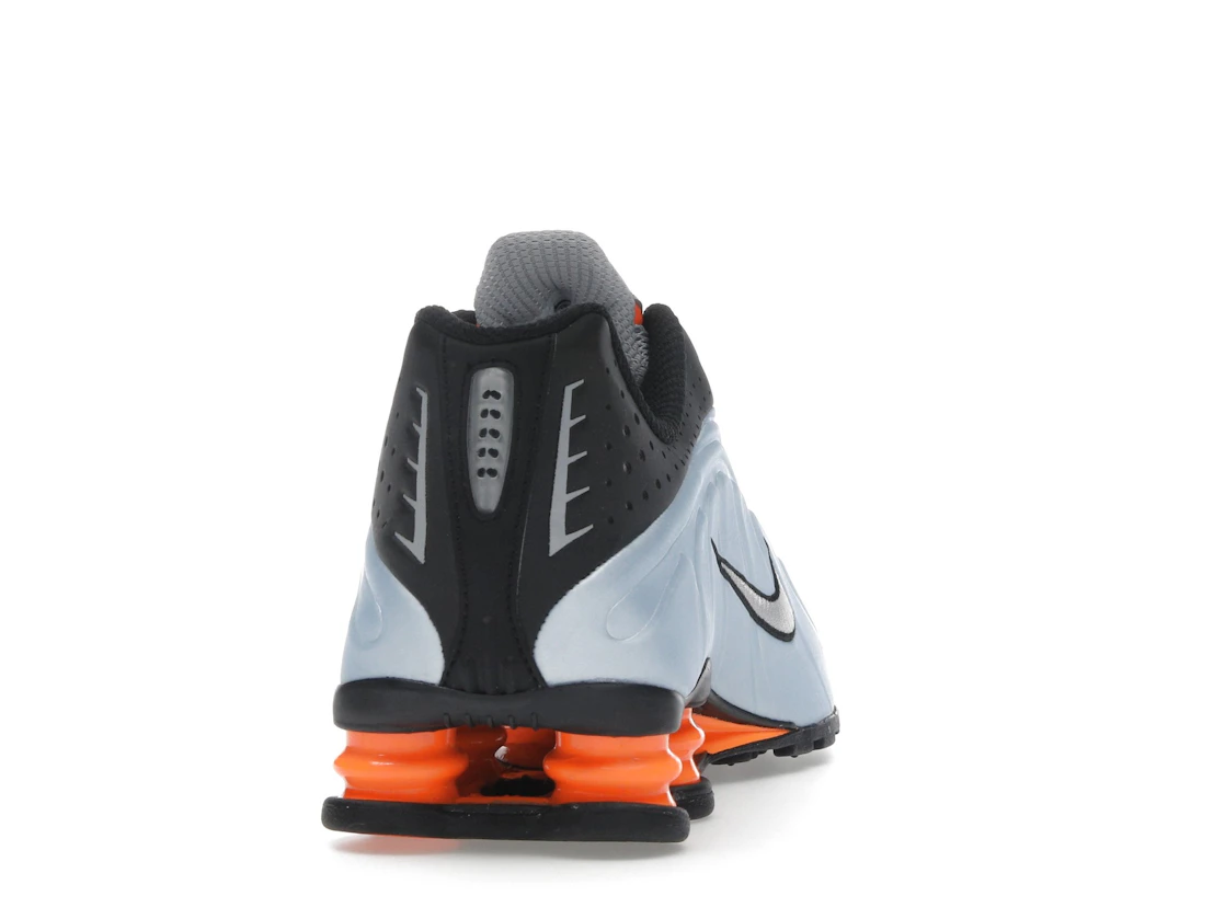 Vue 29 de Nike Shox R4 Blue Tint Total Orange Black Metallic Silver 