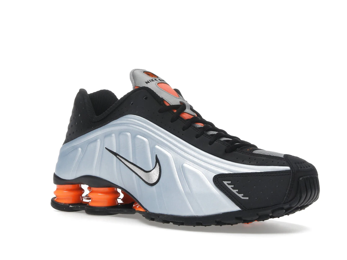 Vue 5 de Nike Shox R4 Blue Tint Total Orange Black Metallic Silver 
