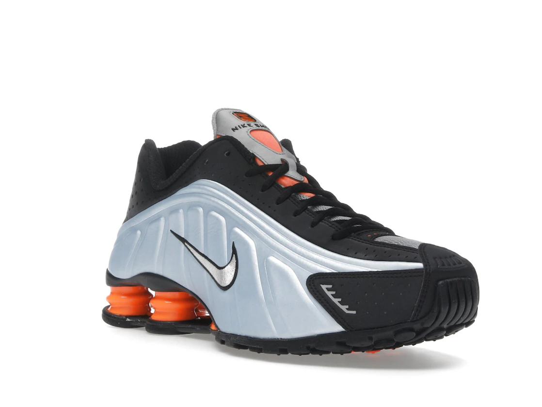 Vue 6 de Nike Shox R4 Blue Tint Total Orange Black Metallic Silver 