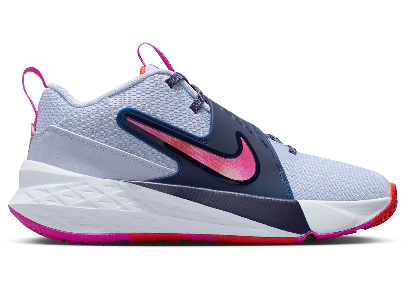 Nike Team Hustle D 12 Ghost Midnight Navy Picante Red Fire Pink (GS)