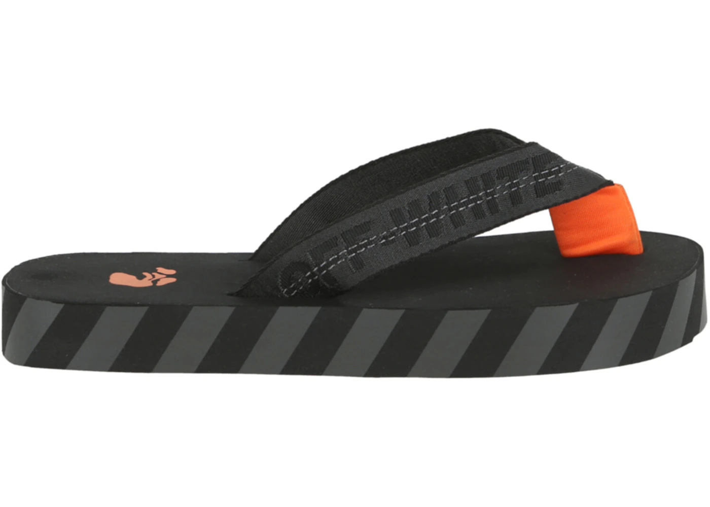 OFF-WHITE Industrial Belt Flip Flop Black Orange